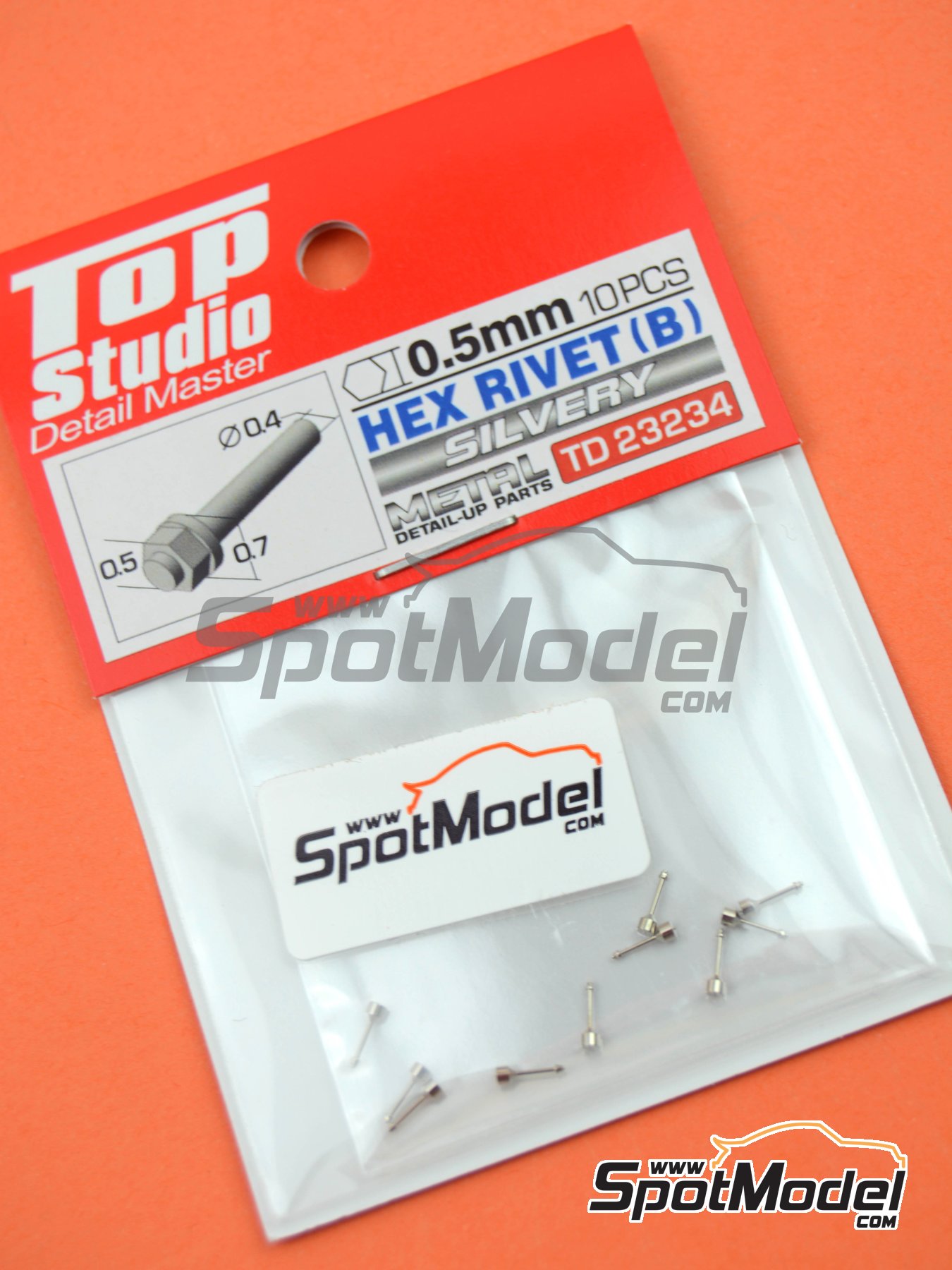 Top Studio TD23234: Nuts - Hex nut with bolt 0.5mm - 10 units (ref